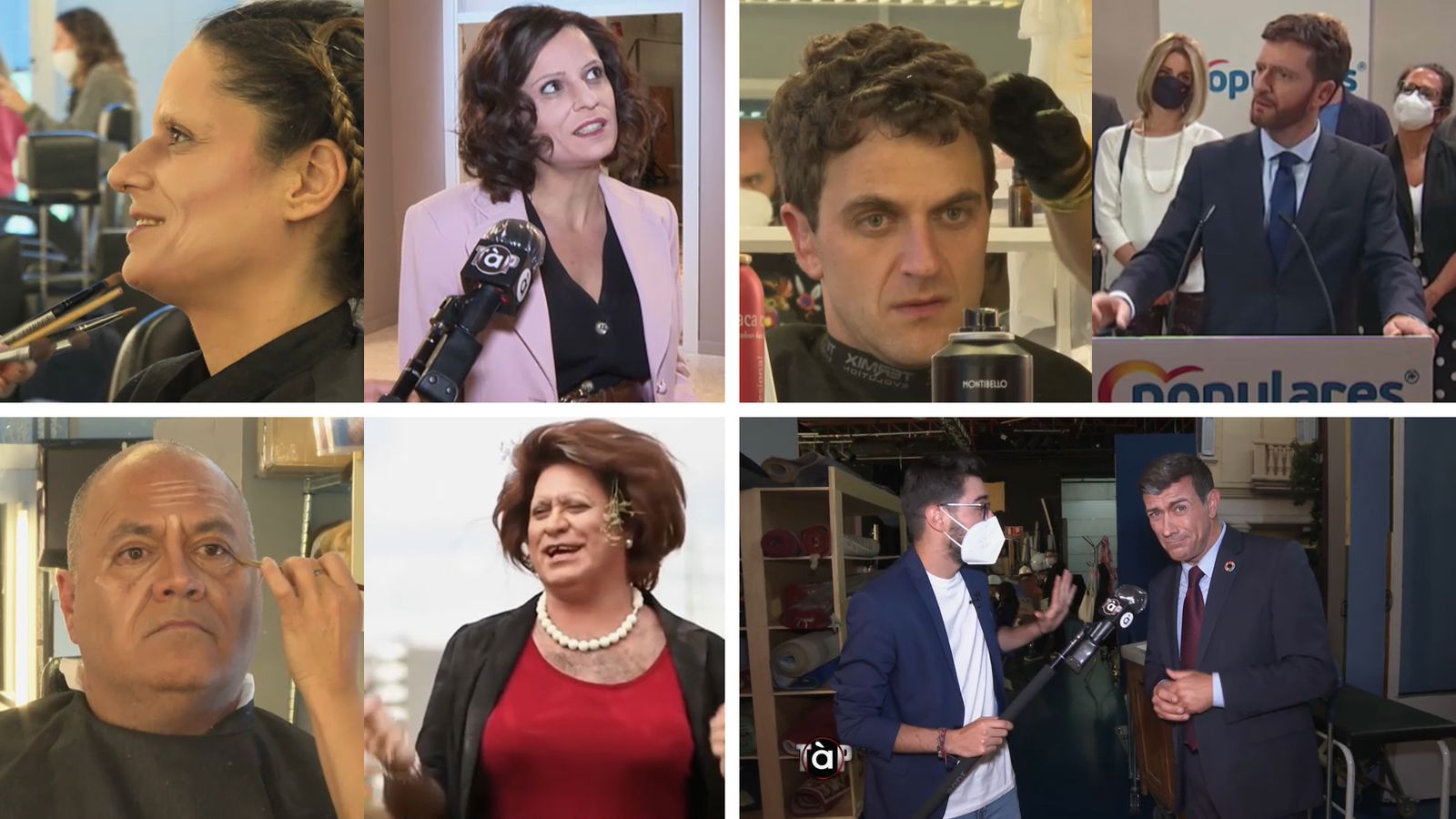 Lara Díez és Isabel Díaz Ayuso, David Marcé és Pablo Casado, Cesc Casanovas és Rita Barberà i Pep Plaza és Pedro Sánchez