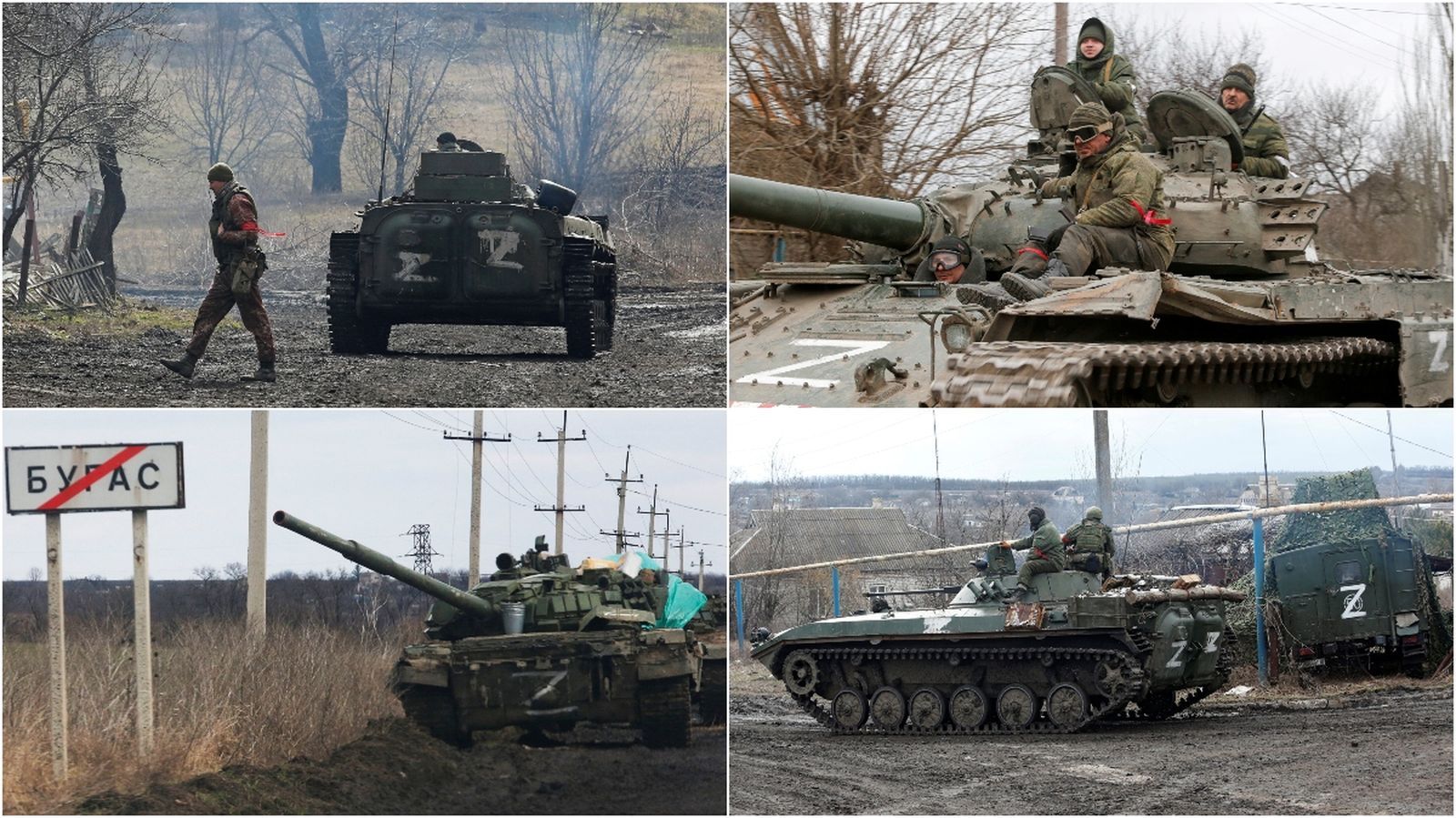 Diferents tancs rusos desplegats a Ucraïna llueixen el símbol 'Z'