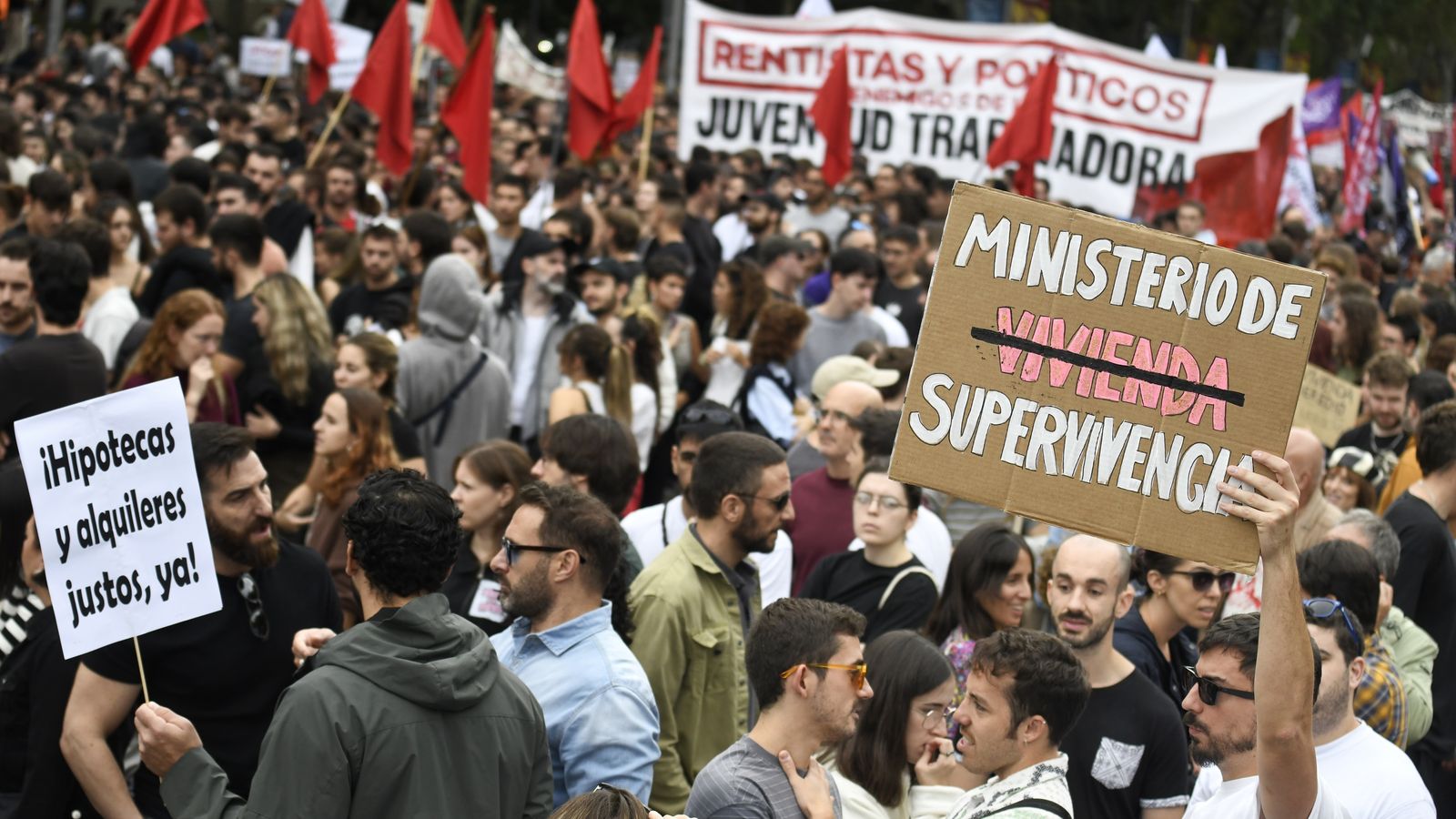 Manifestació a Madrid per a denunciar el preu dels lloguers