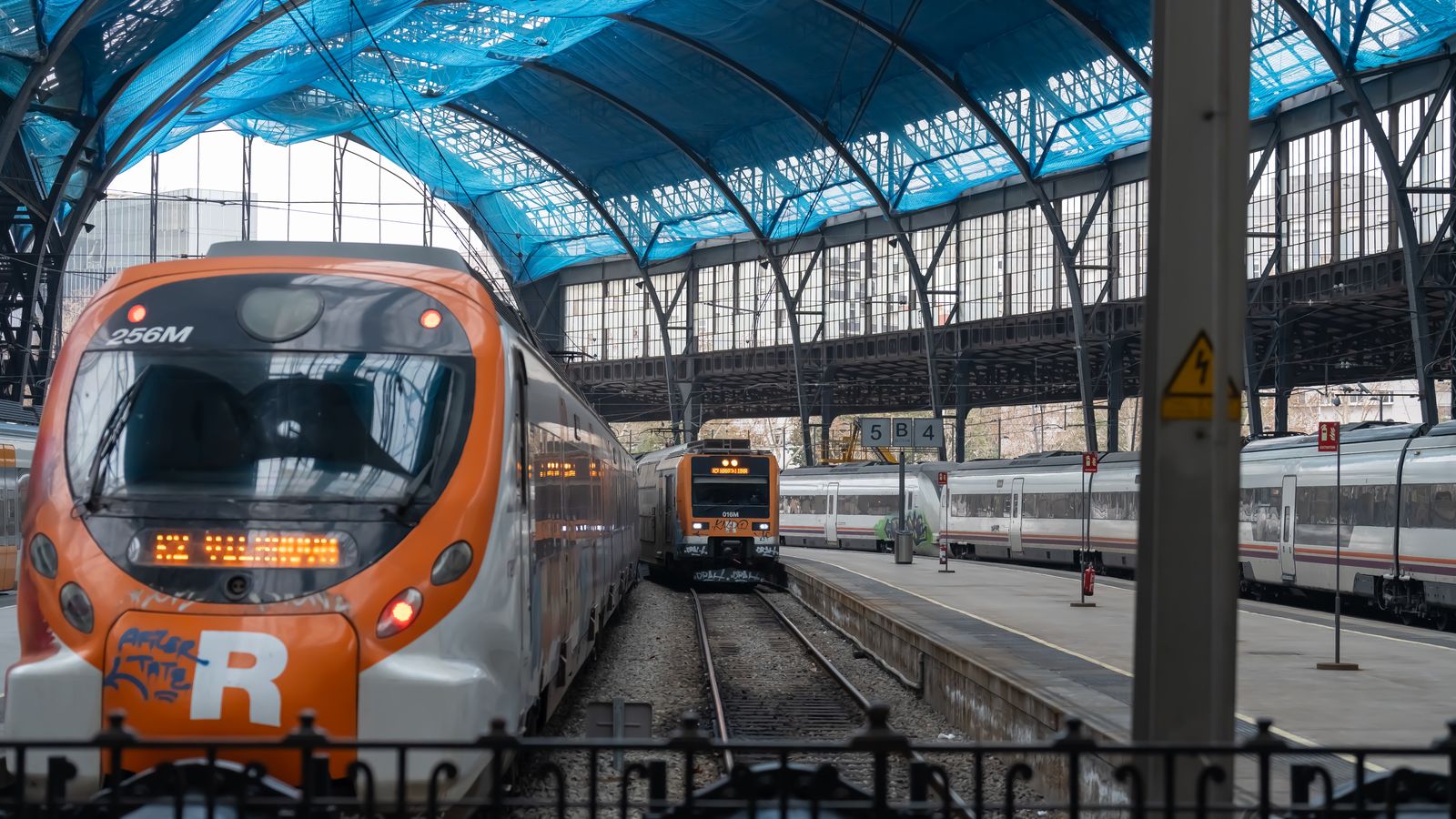 Diversos trens de Rodalies aturats a l'estació de França, a Barcelona