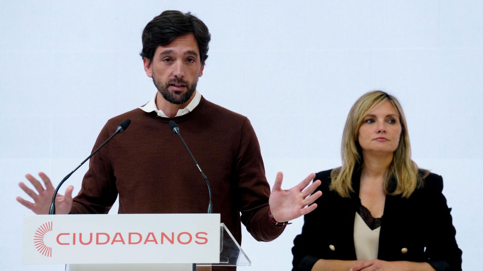 La líder de Ciutadans, Patricia Guasp, i el secretari general del partit, Adrián Vázquez