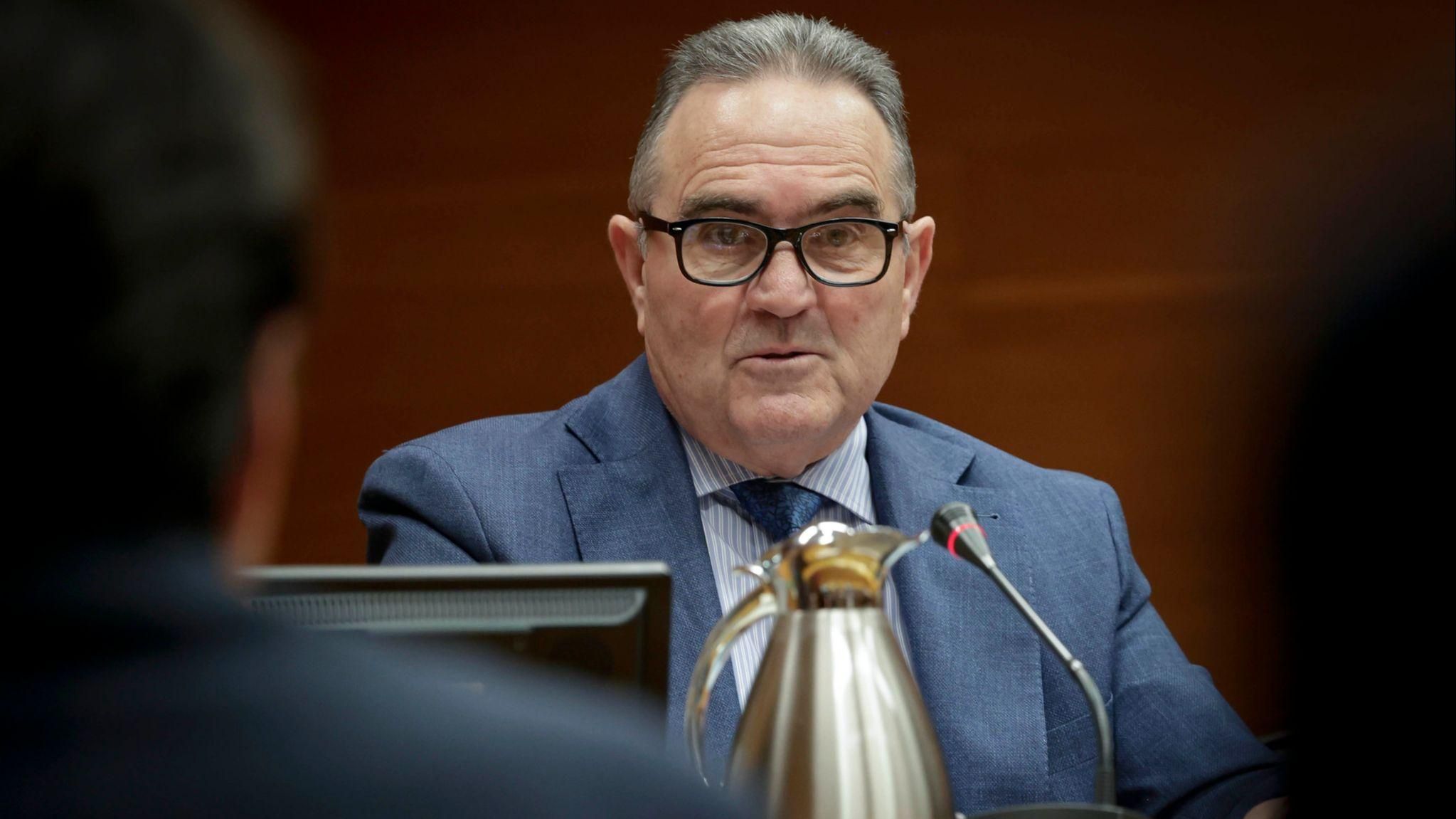 El vicepresident segon, Francisco José Gan Pampols, en la compareixença a la comissió de les Corts El vicepresident segon, Francisco José Gan Pampols, en la compareixença a la comissió de les Corts