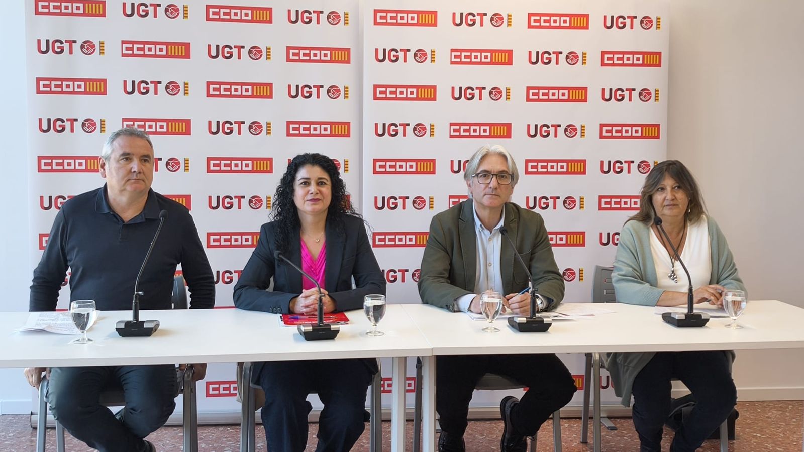 Representant de CCOO-PV i UGT-PV, este dilluns a València