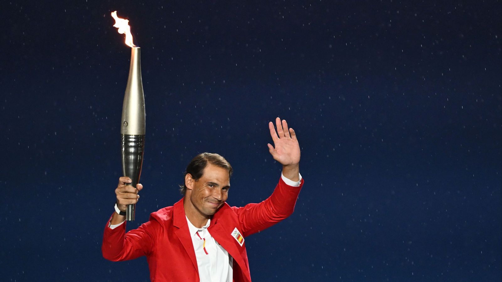 Rafa Nadal, amb la torxa olímpica