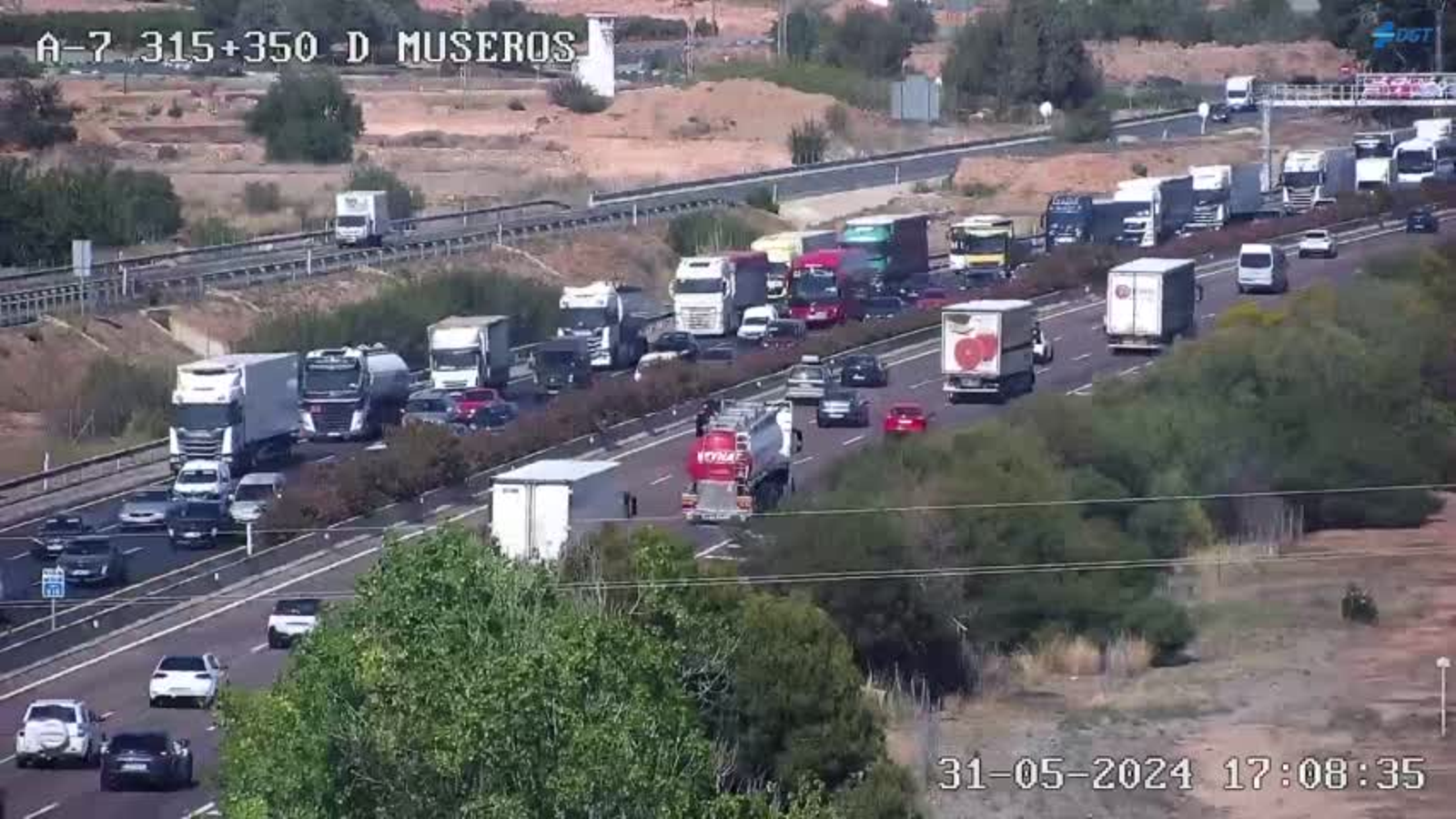 Retencions a l'A-7 de València, esta vesprada Retencions a l'A-7 de València, esta vesprada