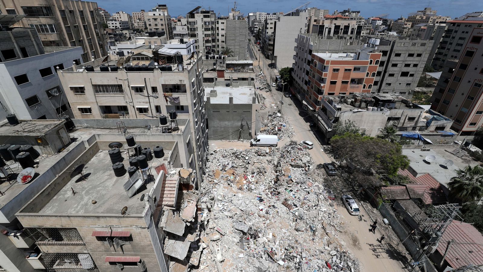Vista del resultat dels atacs israelís a Gaza