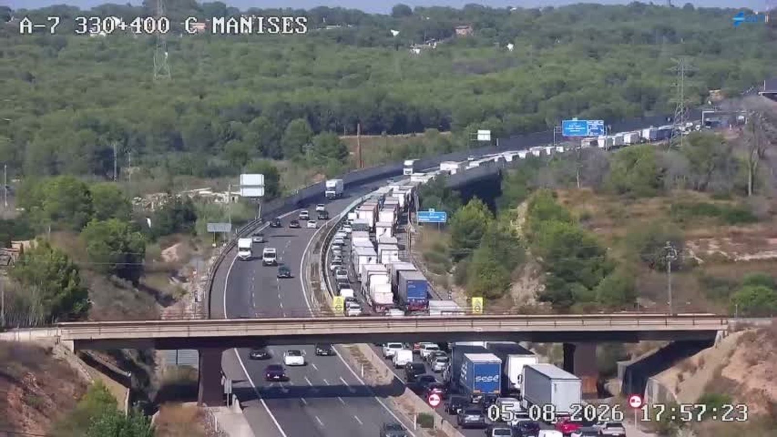 L'estat de l'A-7 a l'altura de Manises