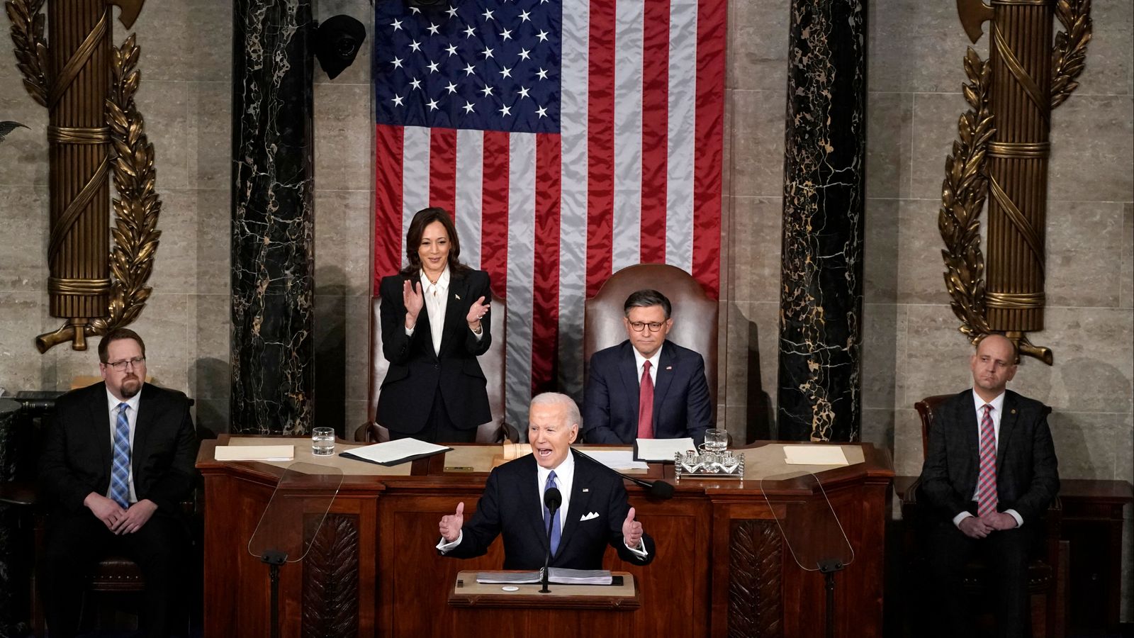 Biden durant la seua intervenció d'aquest dijous