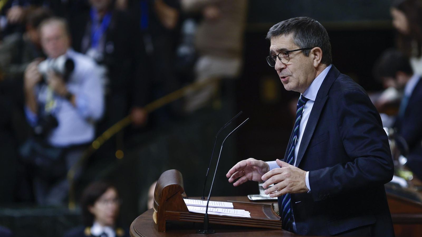 Patxi López, durant una declaració al Congrés Patxi López, aquest dijous en el Congrés