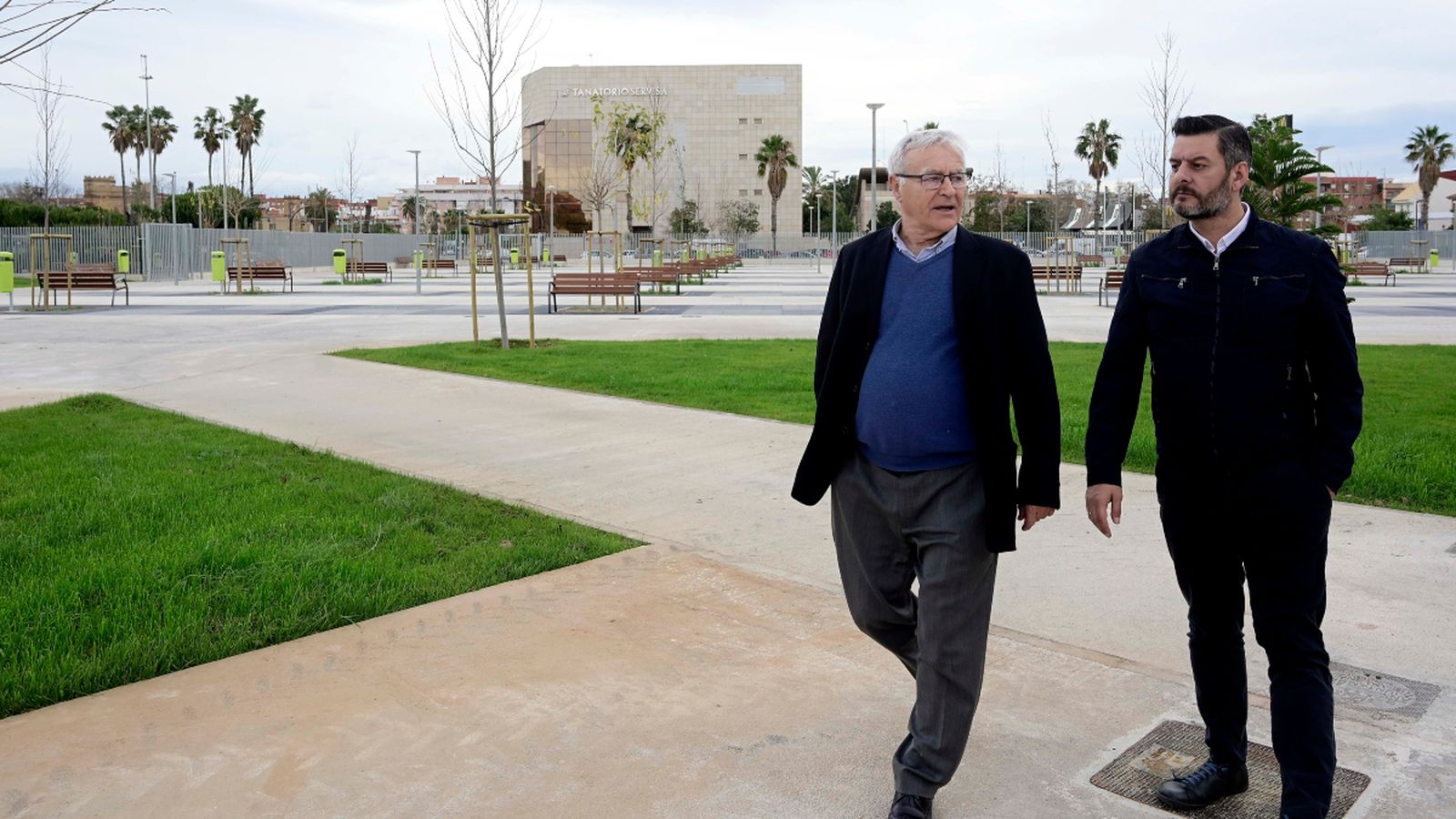 Imatge d'arxiu de la visita de Joan Ribó i Carlos Galiana al nou emplaçament del mercat de vell