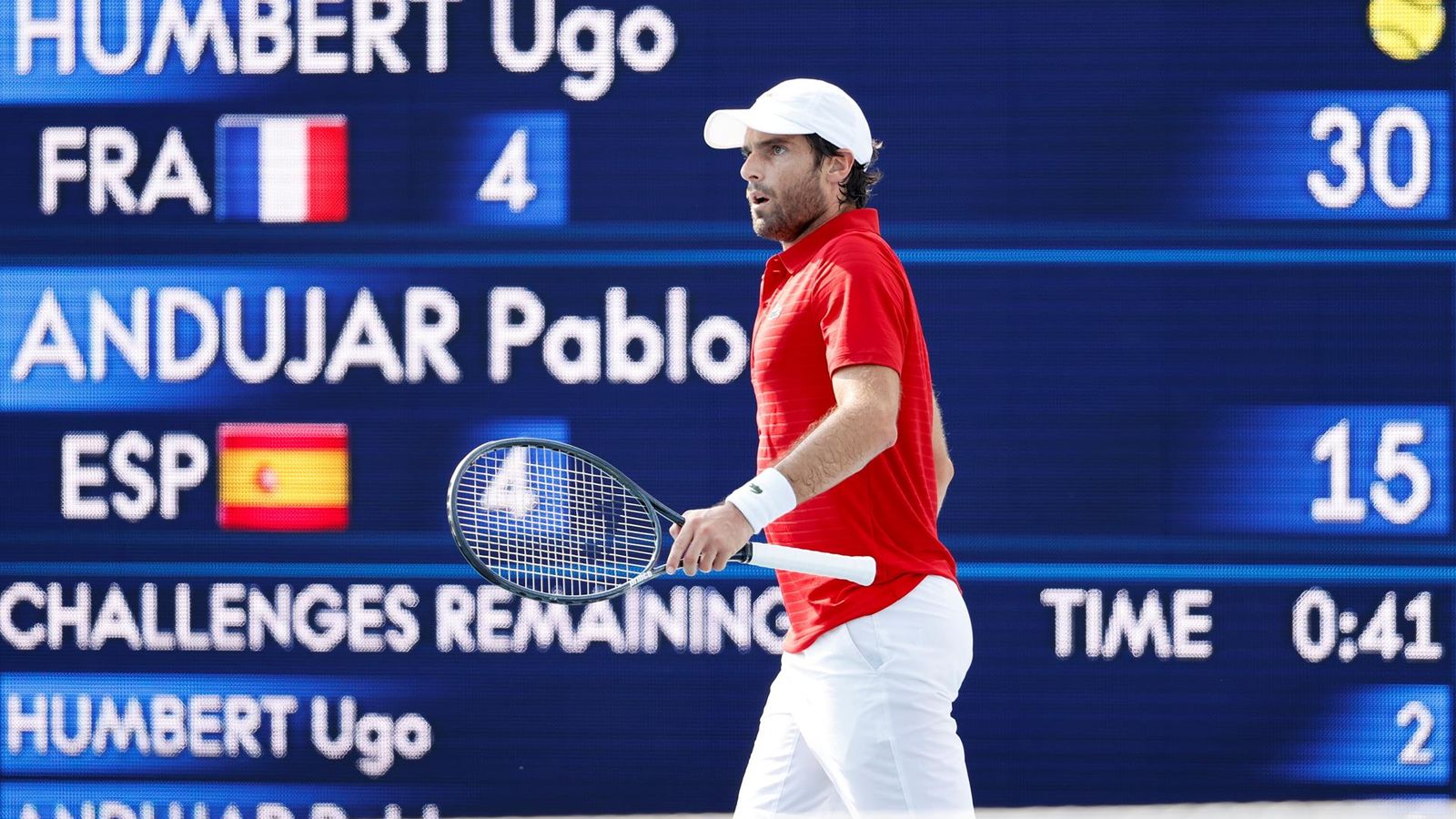 Pablo Andújar, durant el partit contra Humbert