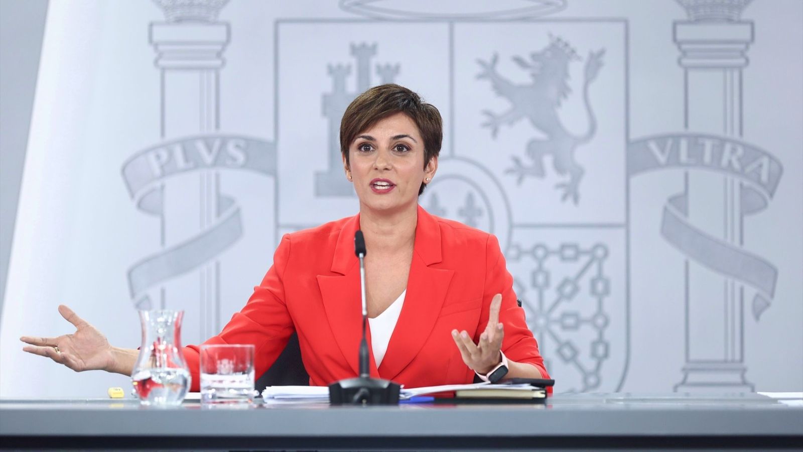 La portaveu del govern espanyol i ministra de Política Territorial, Isabel Rodríguez, en la roda de premsa posterior al Consell de Ministres