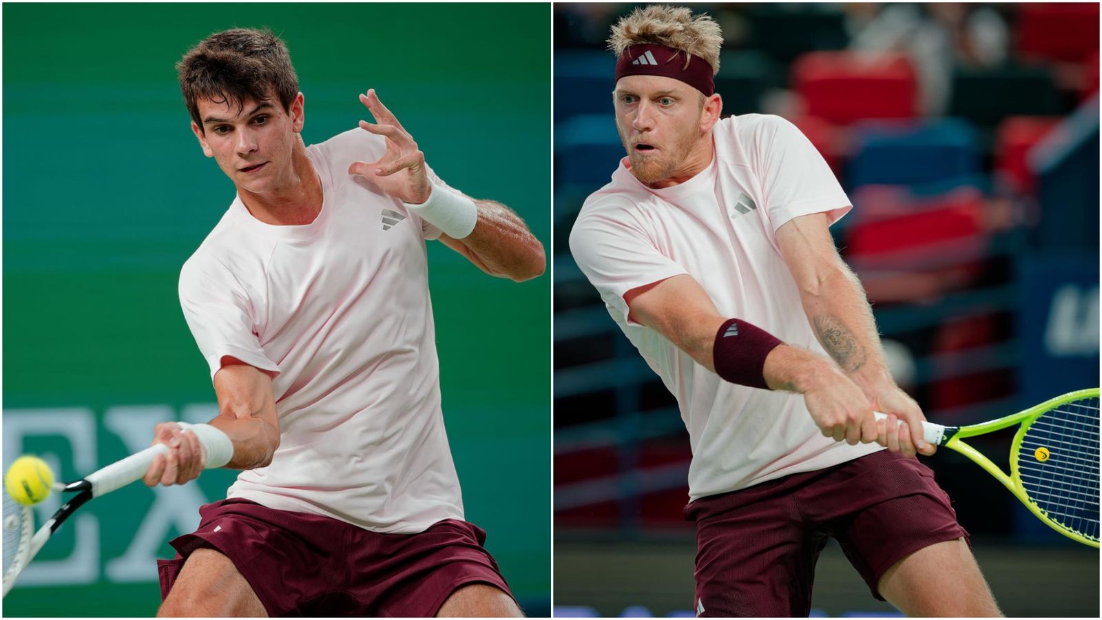 Rafa Jódar i Alejandro Davidovich, durant els seus partits de semifinals