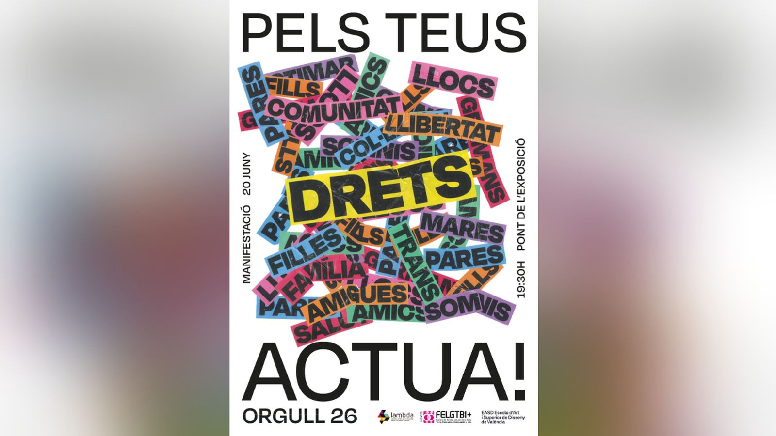 Cartell de la manifestació de l'Orgull de València