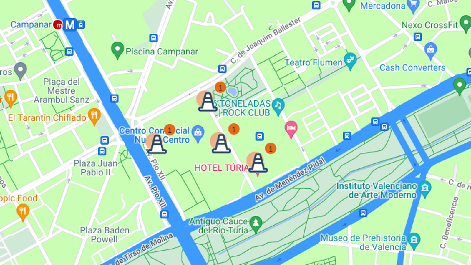 Mapa de la zona afectada per la incidència en la xarxa elèctrica