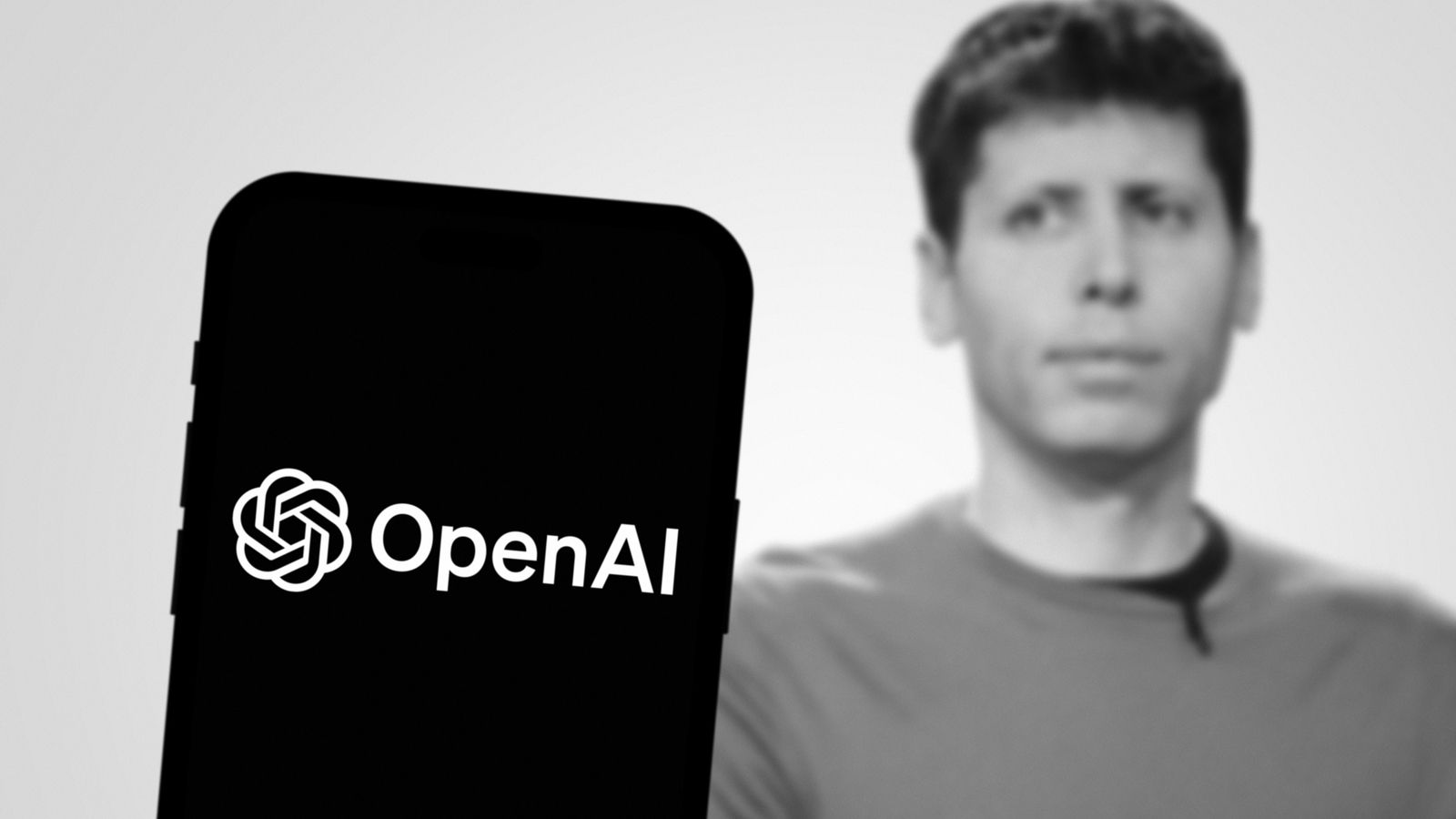 Composició amb el logo d'OpenAI i el conseller delegat, Sam Altman Composició amb el logo d'OpenAI i el conseller delegat, Sam Altman