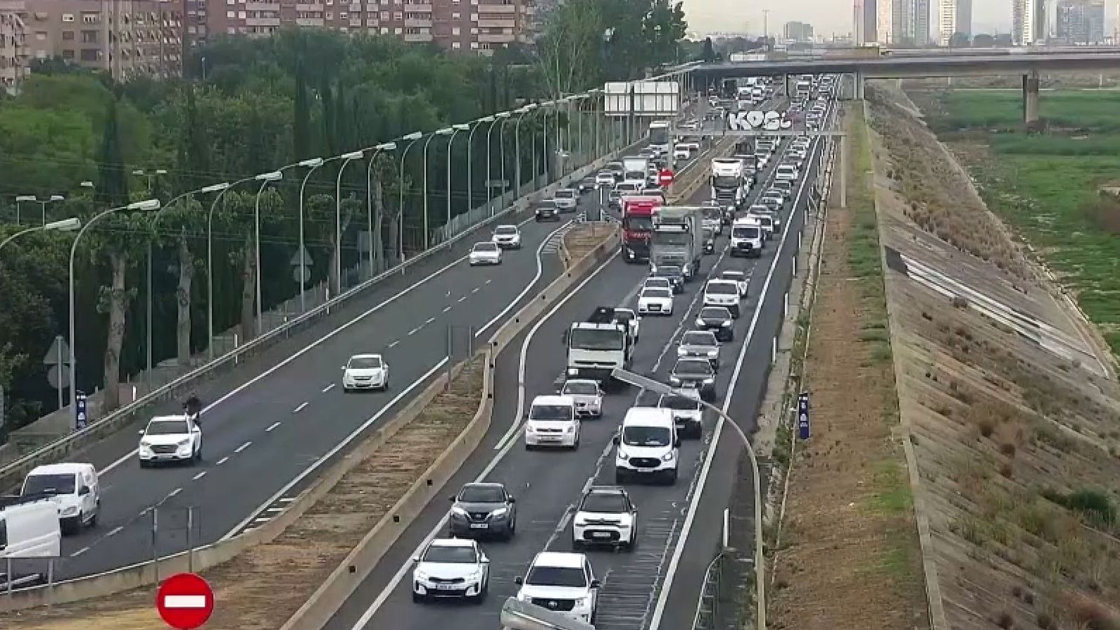 Estat que presentava la V-30 poc després de les 8 del matí