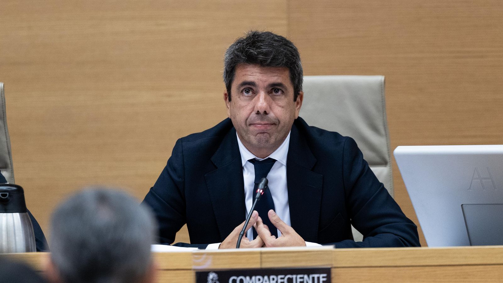 El president en funcions de la Generalitat, Carlos Mazón, en el Congrés