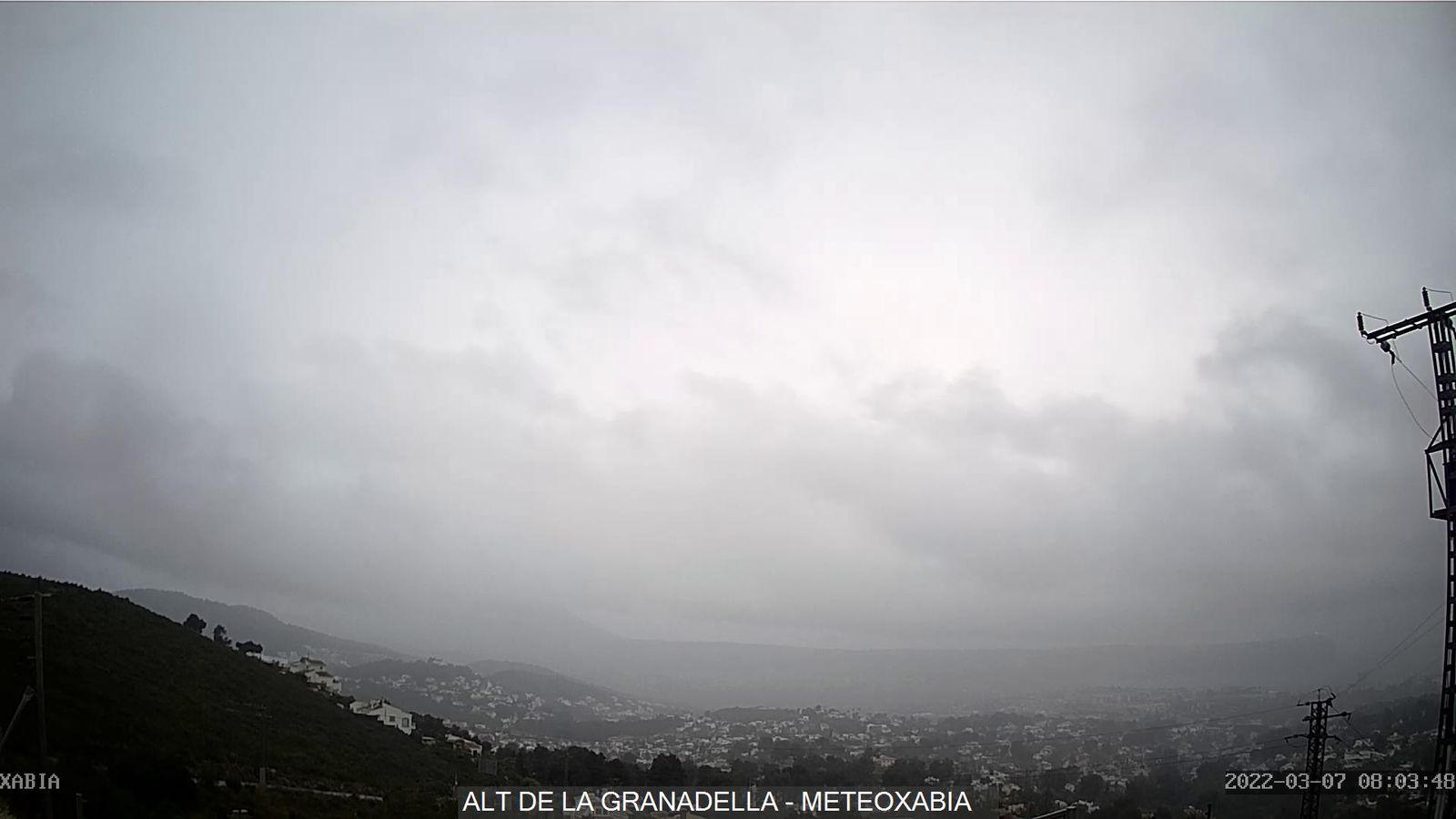 Imatge des de l'observatori de la Granadella, al terme de Xàbia, un dels punts on més ha plogut