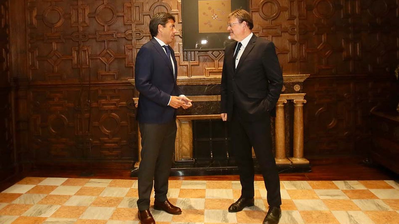 Imatge d'arxiu d'una reunió entre Mazón i Puig