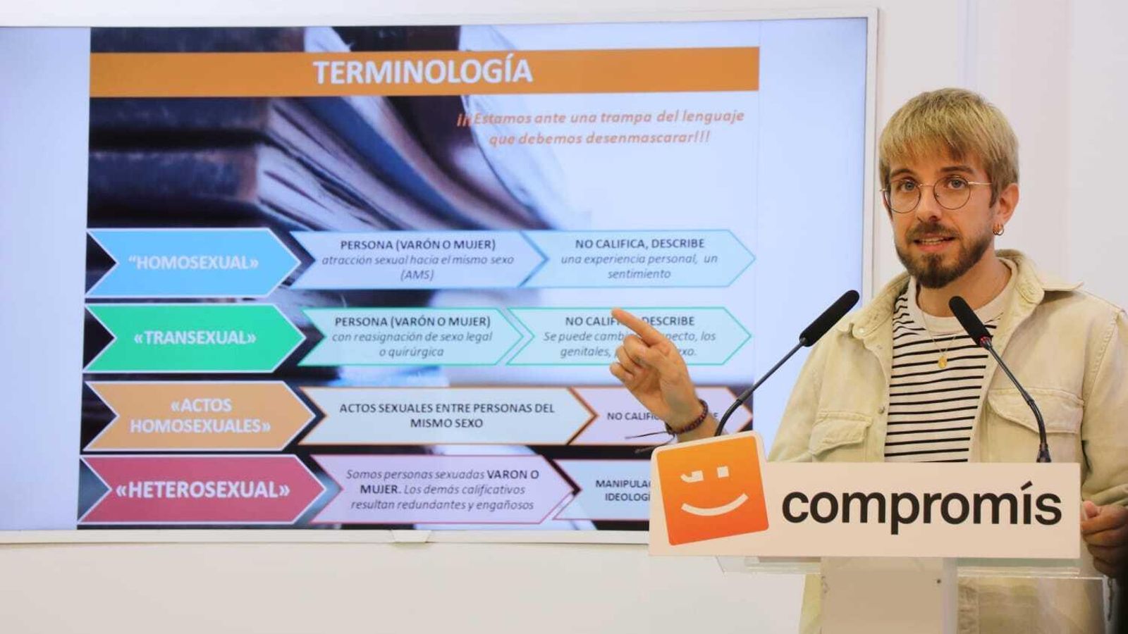 El portaveu parlamentari d'asumptes LGTBI de Compromís, Francesc Roig, en la roda de premsa El portaveu parlamentari d'asumptes LGTBI de Compromís, Francesc Roig, en la roda de premsa