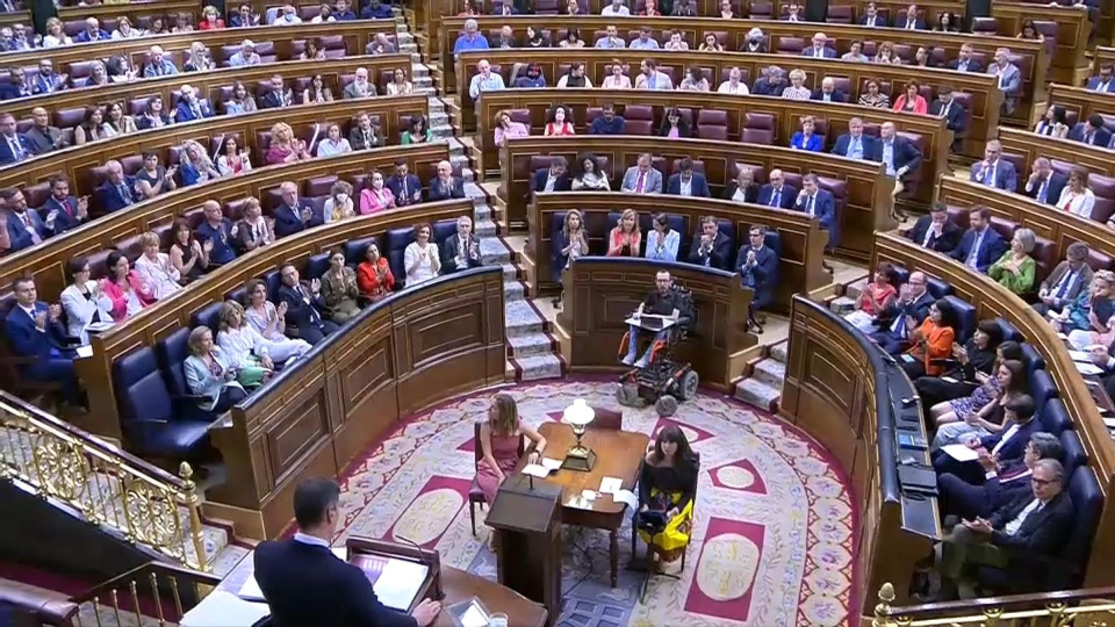 Un moment del discurs de Sánchez, aquest dimarts, al Congrés