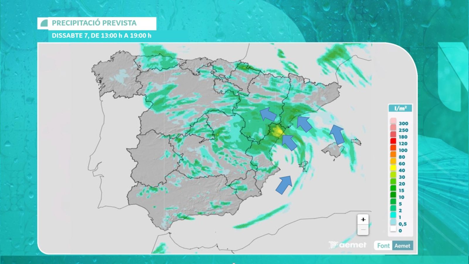 PLUJA DISSABTE DE 13 h  A 19 h