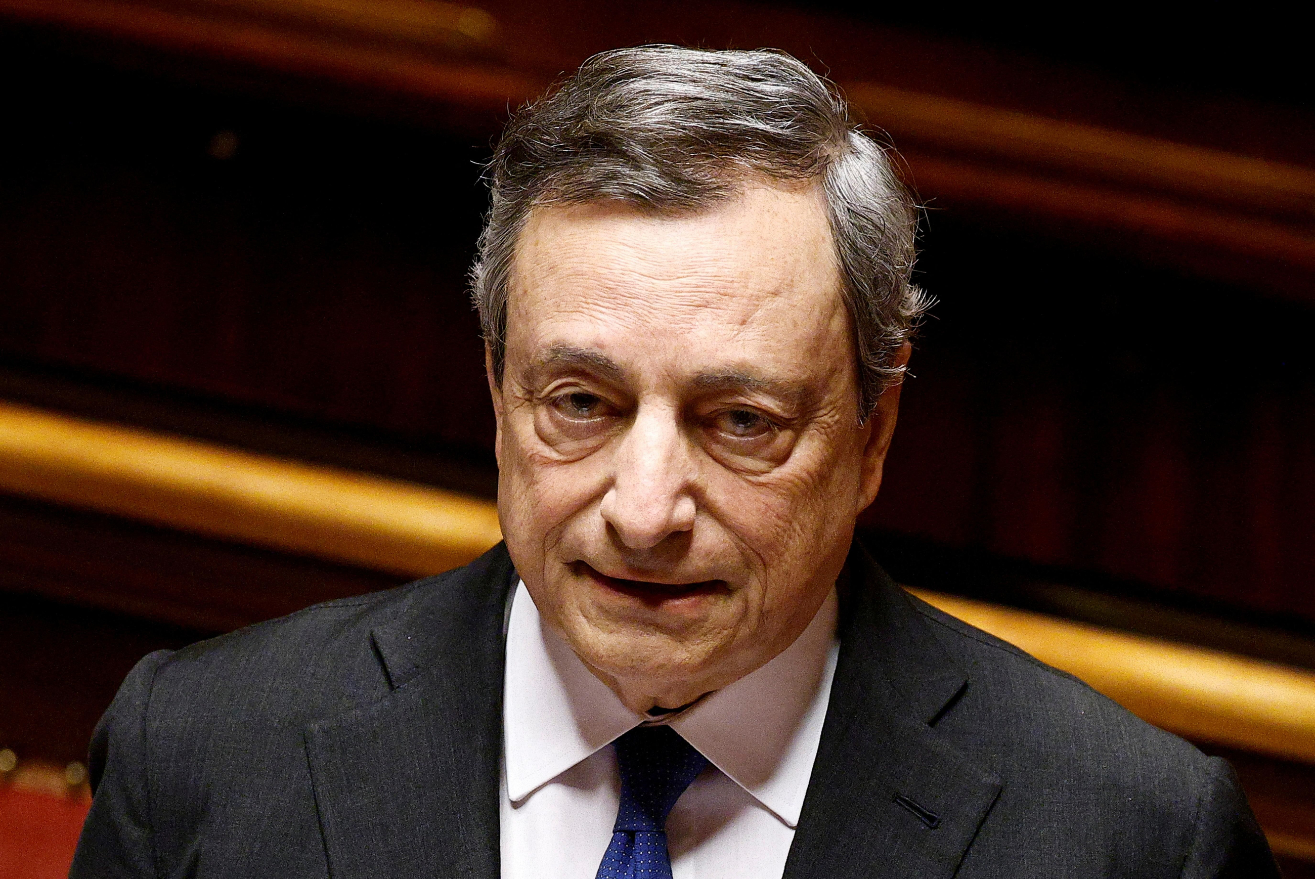 Draghi, aquest dimecres en el Senat italià