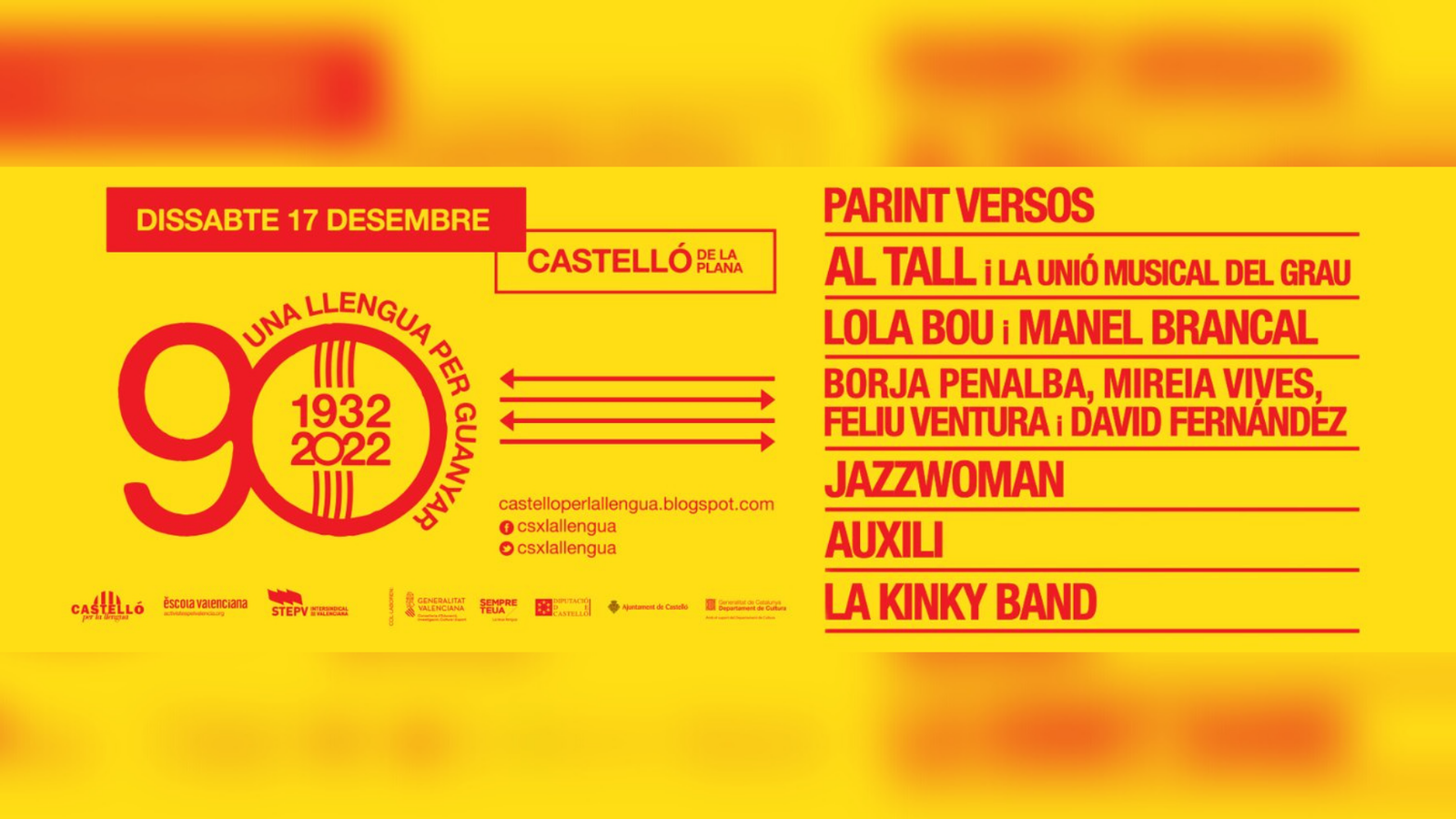 Cartell del concert de cloenda dels actes commemoratius del 90 aniversari de les Normes de Castelló