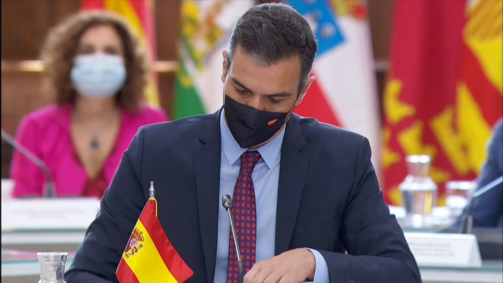 El president Sánchez durant la conferència de presidents aquest divendres