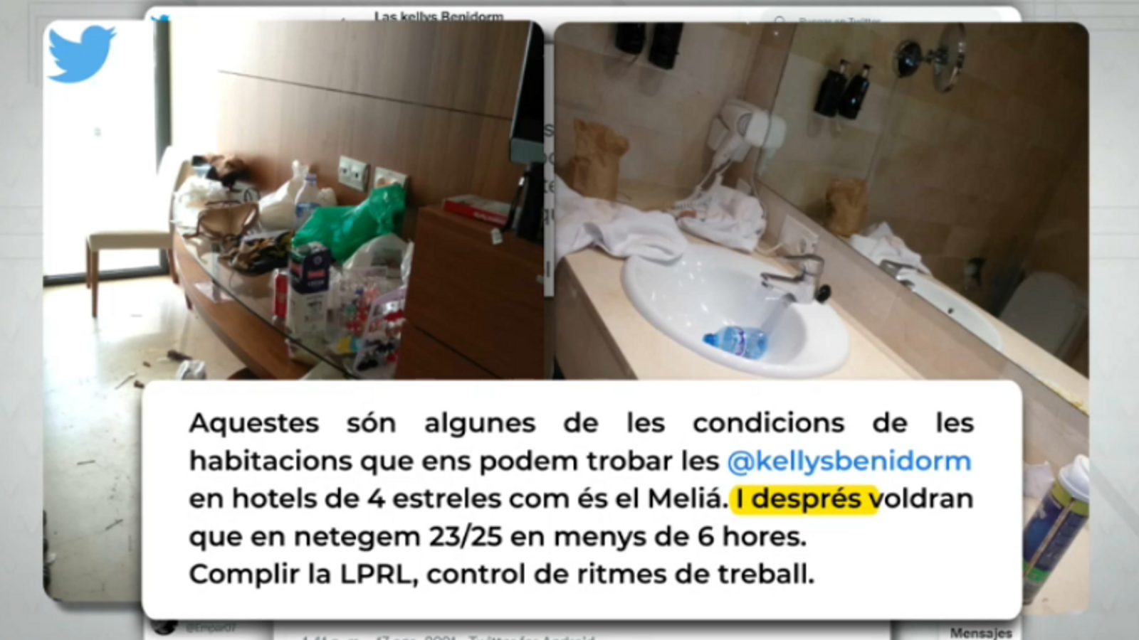 Situació a la que s'enfronten les Kellys a alguns hotels