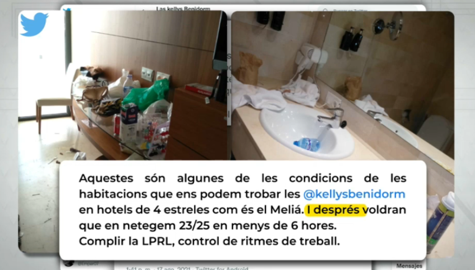Situació a la que s'enfronten les Kellys a alguns hotels