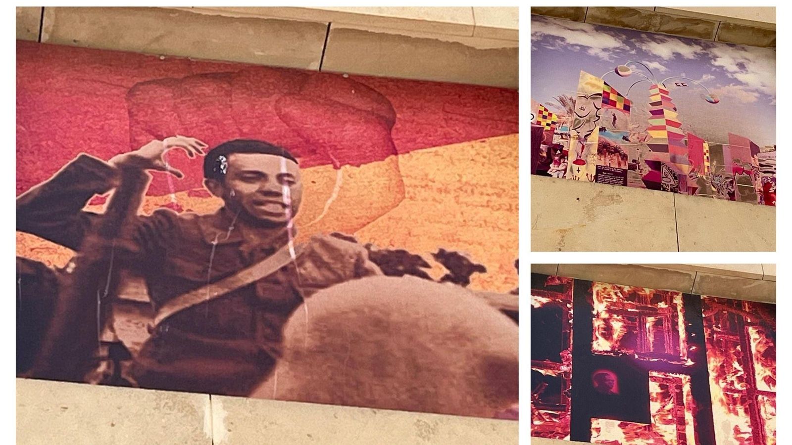 Algunes de les imatges de la façana del Rincón Hernandiano que s'han retirat