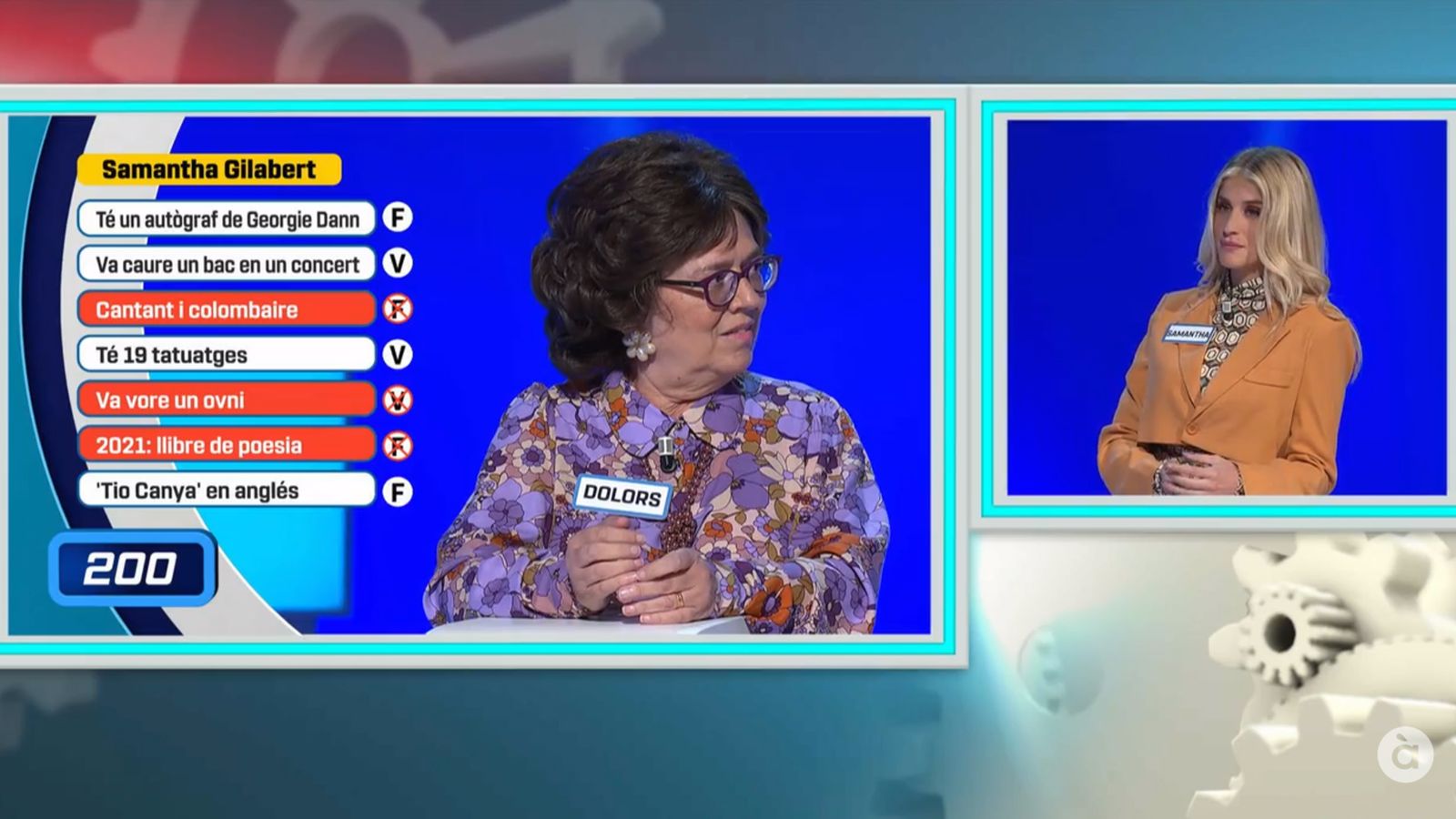 Samantha al seu pas per l'especial de Nino Bravo en 'Atrap'am si pots'