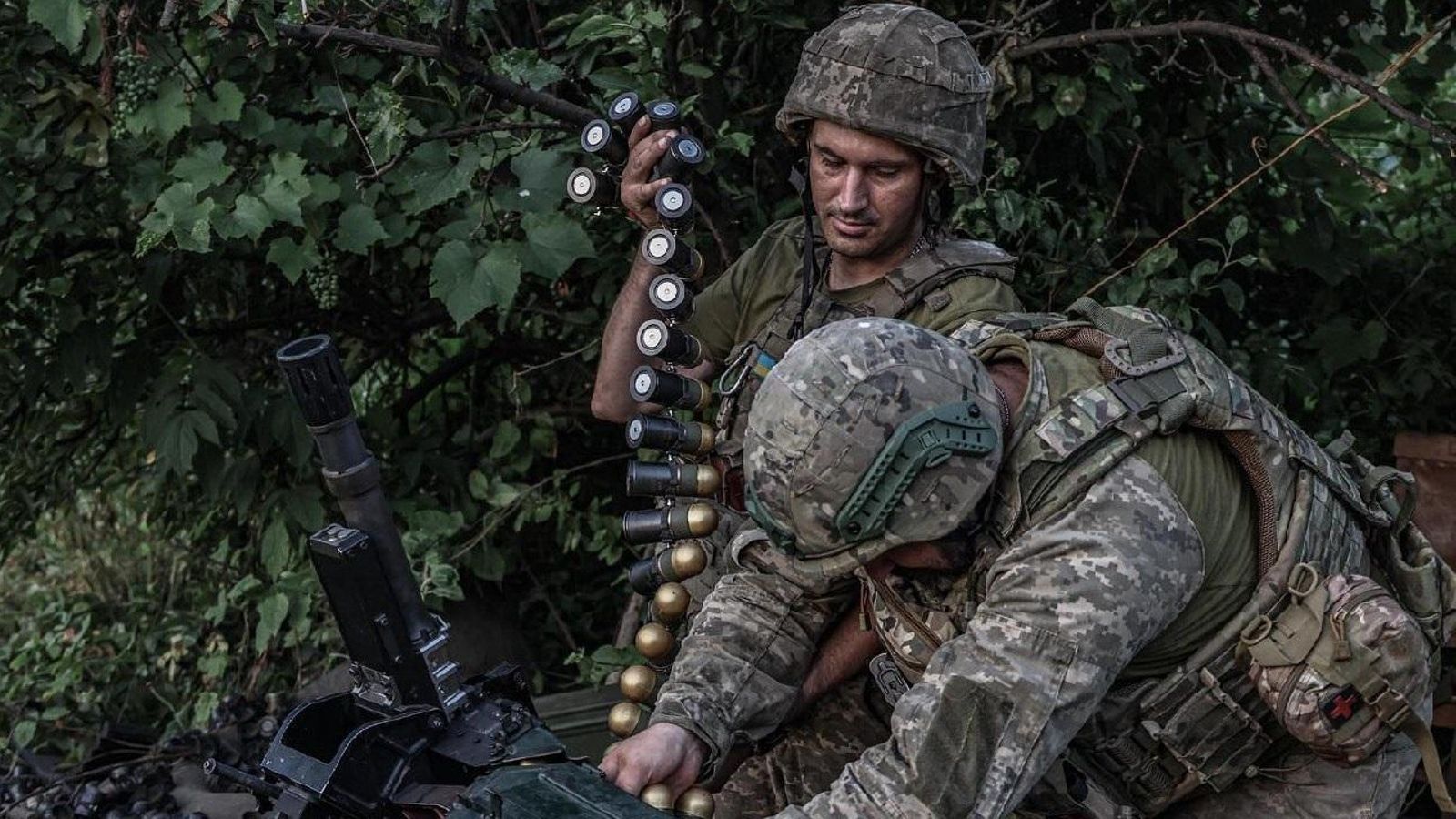 Soldats ucraïnesos en el front