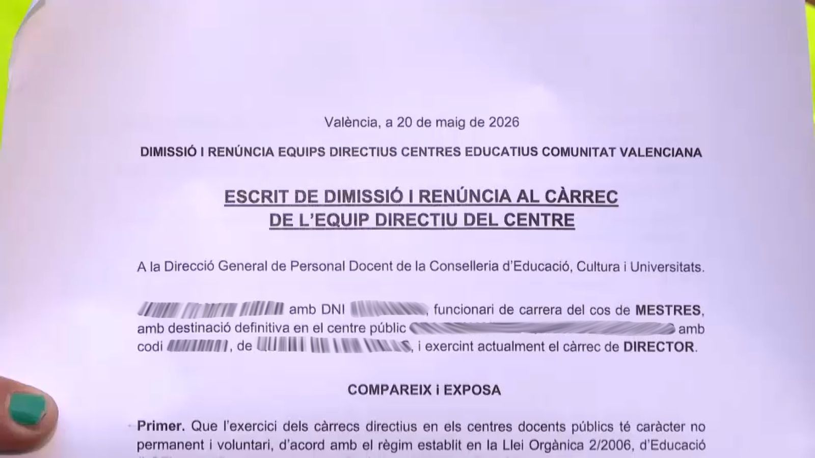 Escrit de dimissió