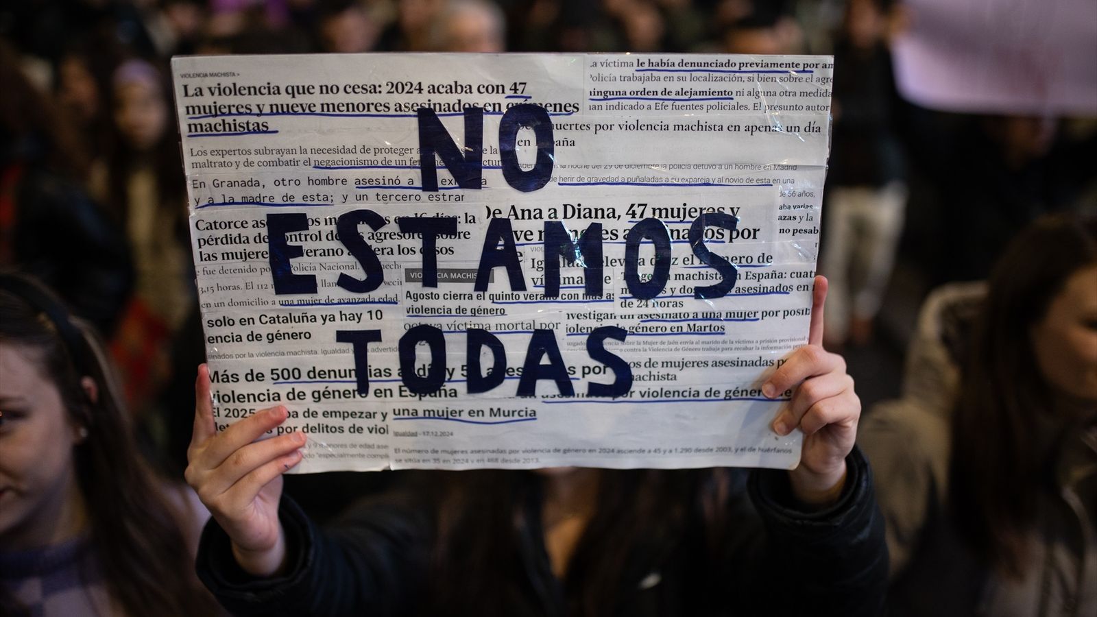 Pancarta en manifestació 8M a Madrid