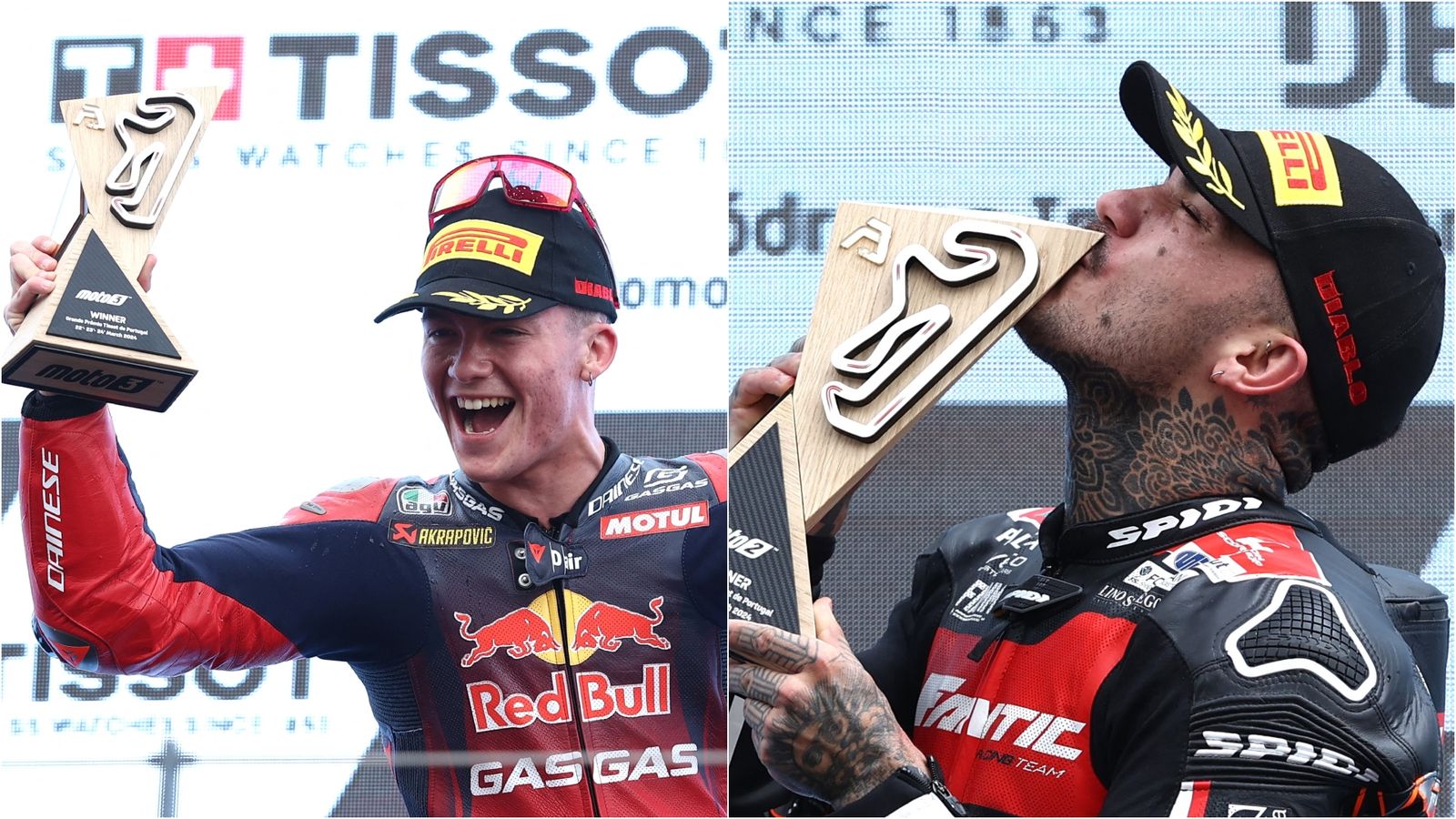 Dani Holgado i Aron Canet, amb el trofeu de campions