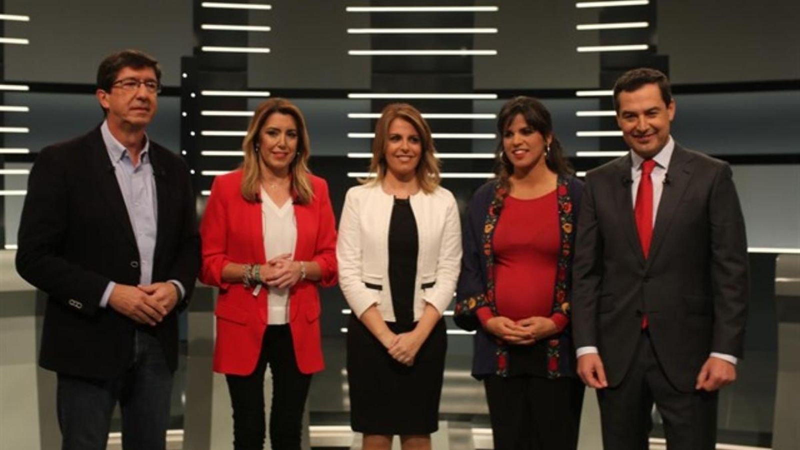 Debat electoral entre Susana Díaz, Juanma Moreno, Juan Marín i Teresa Rodríguez en Canal Sur. Europa Press