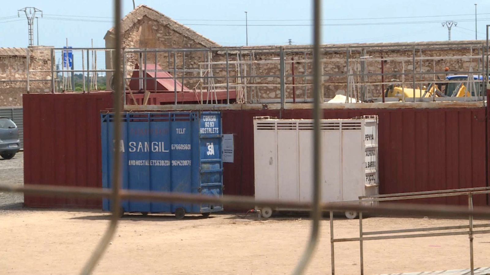 Plaça de bous desmuntable on es va produir l'enganxada del menor a Puçol