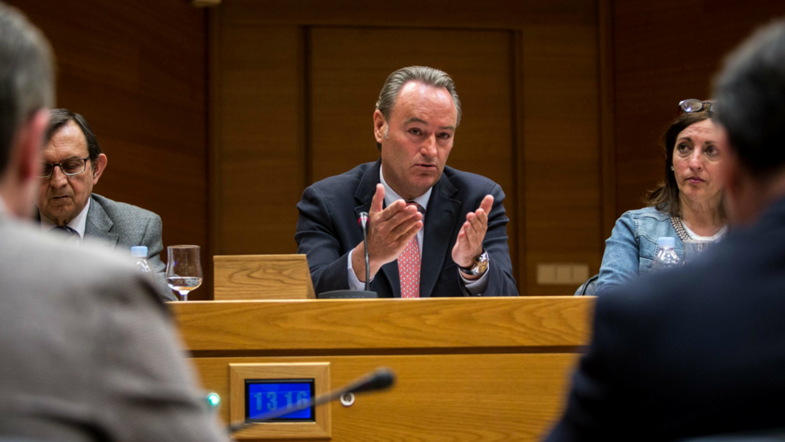 L'expresident de la Generalitat, Alberto Fabra en la comissió parlamamentària que s'ocupa del cas de Fira València