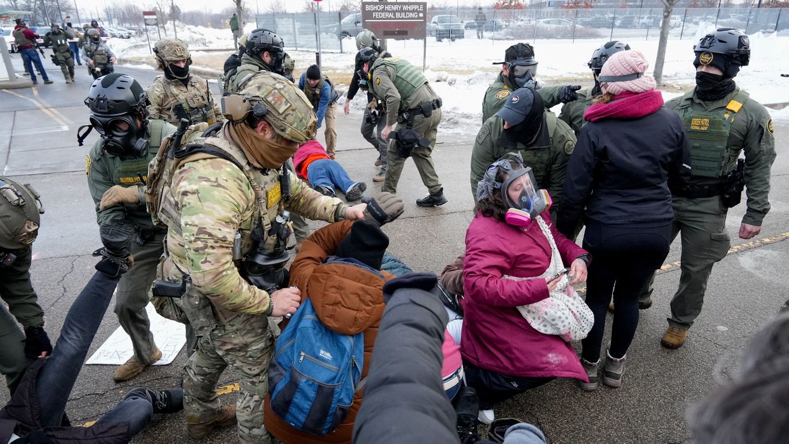 Manifestants en Minneapolis
