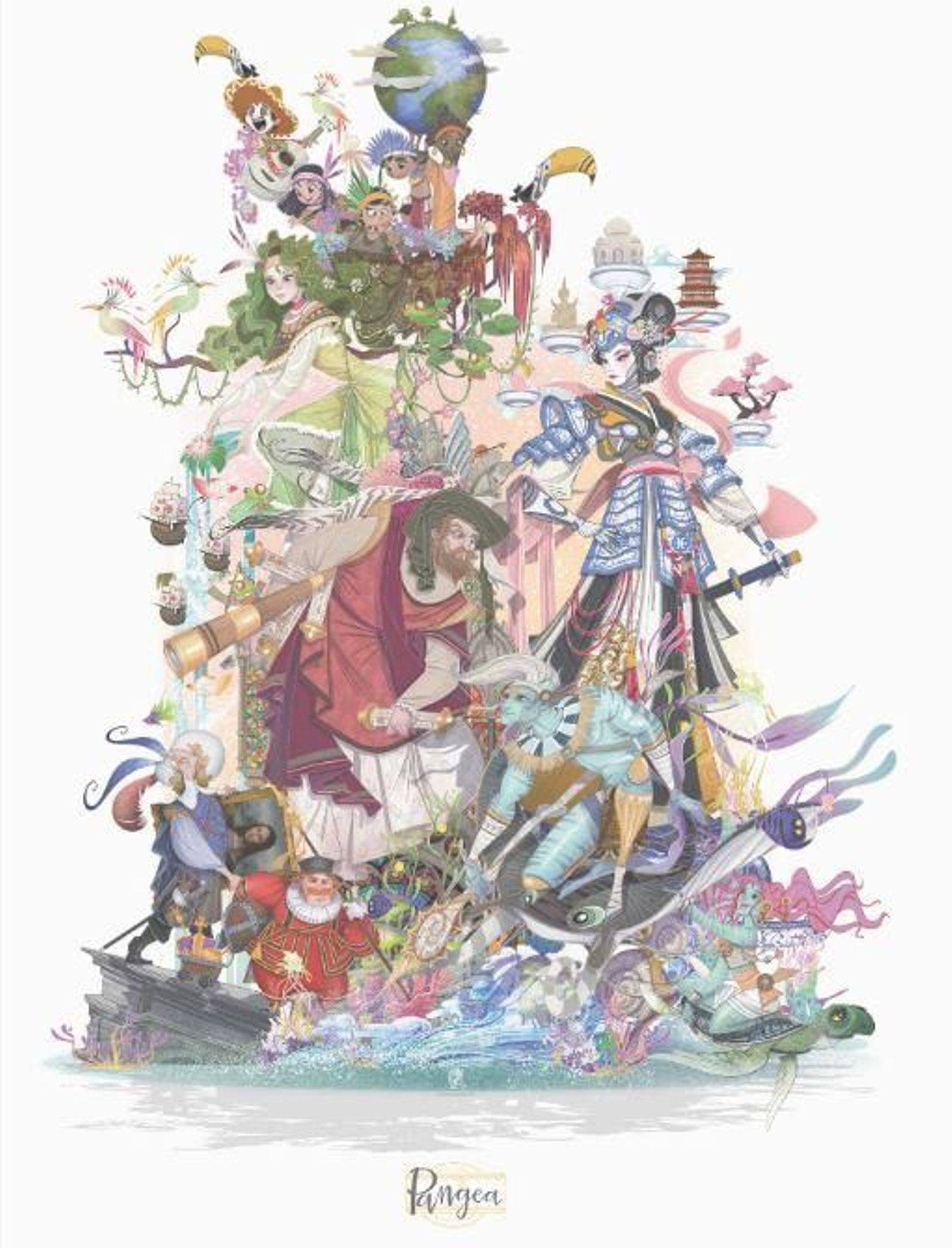 Falla L'Antiga de Campanar (Monestir de Poblet - Aparicio Albiñana). Lema: "Pangea". Artista: Josué Beitia Cardós. Disseny: Carlos Benavent