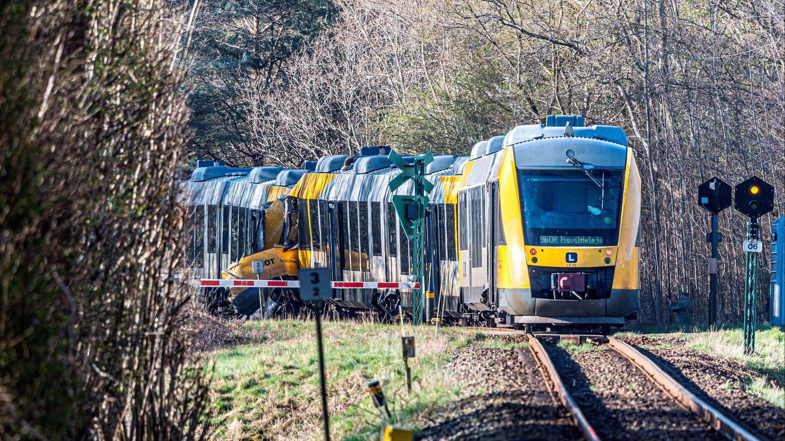 Un dels trens accidentats a Copenhaguen