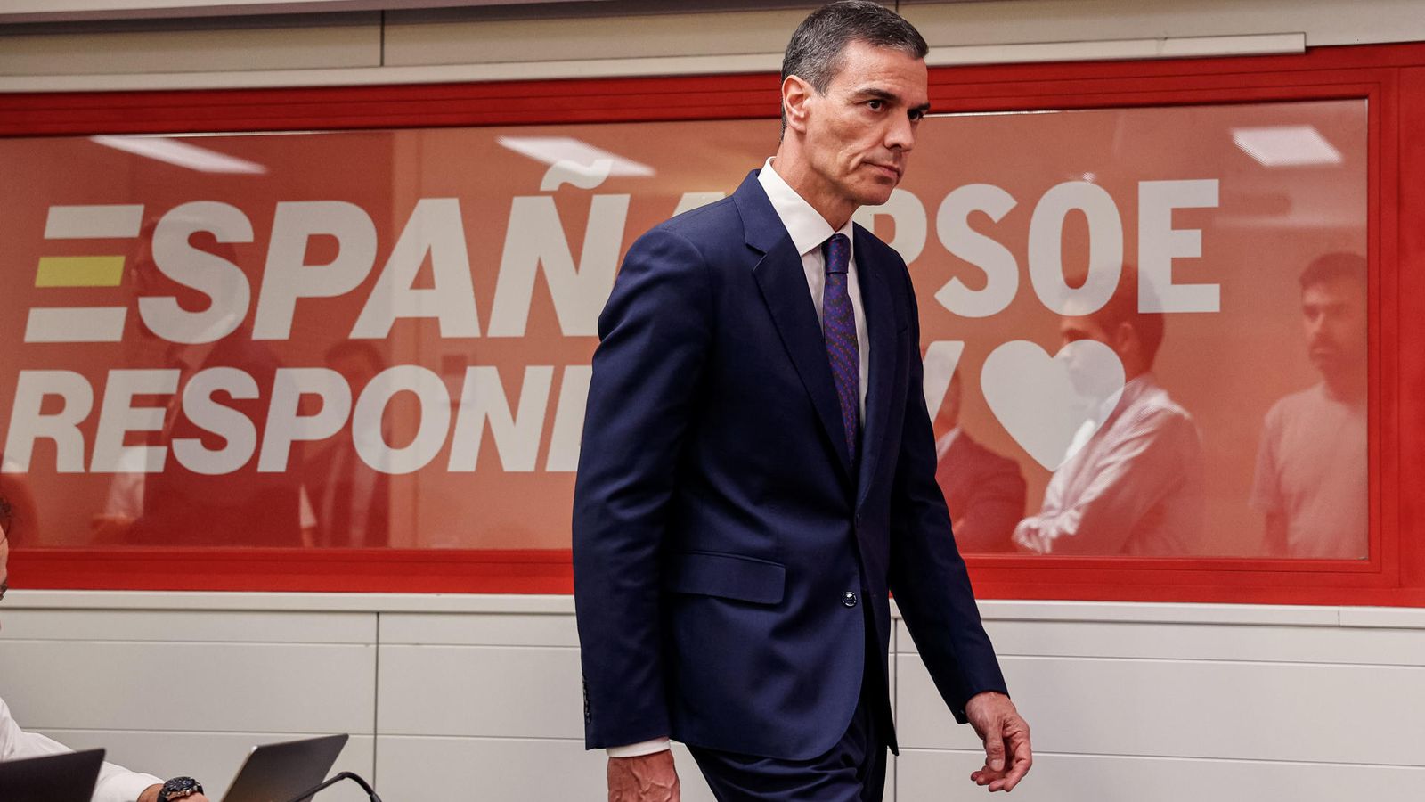 Pedro Sánchez compareix des de la seu de Ferraz després de la dimissió de Santos Cerdán