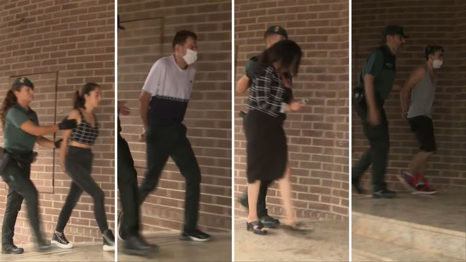 En imatge, l'arribada dels detinguts als jutjats de Llíria