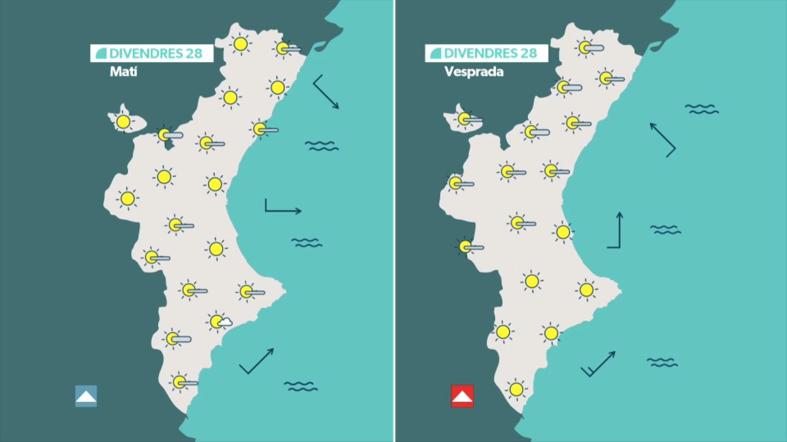 La previsió meteorològica divendres 28 de novembre