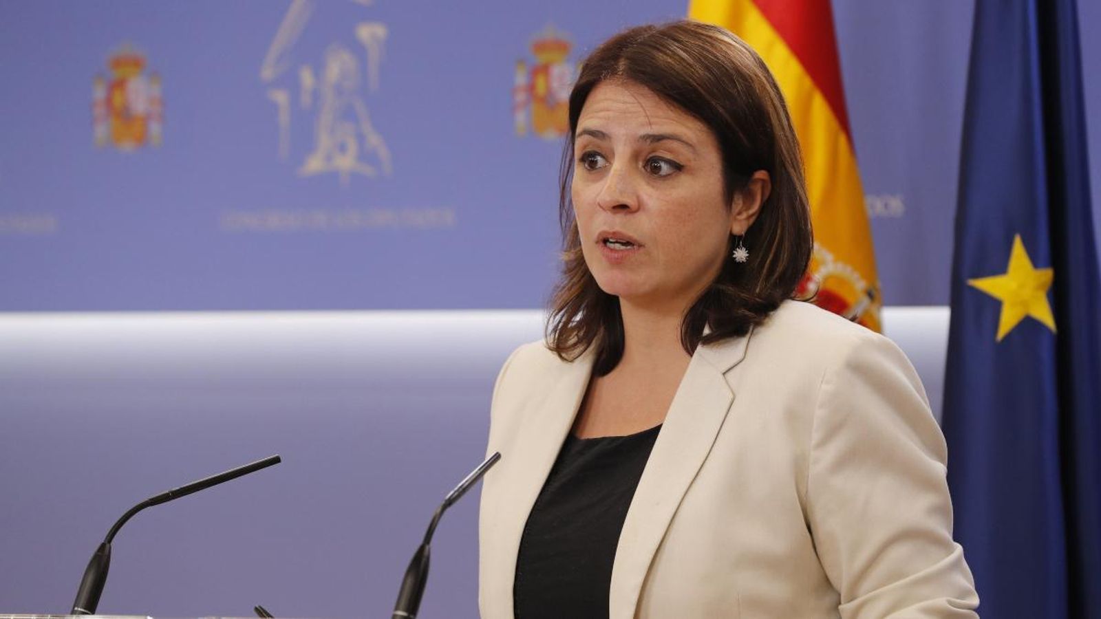 La portaveu del PSOE en el Congrés dels Diputats, Adriana Lastra, en una imatge d'arxiu
