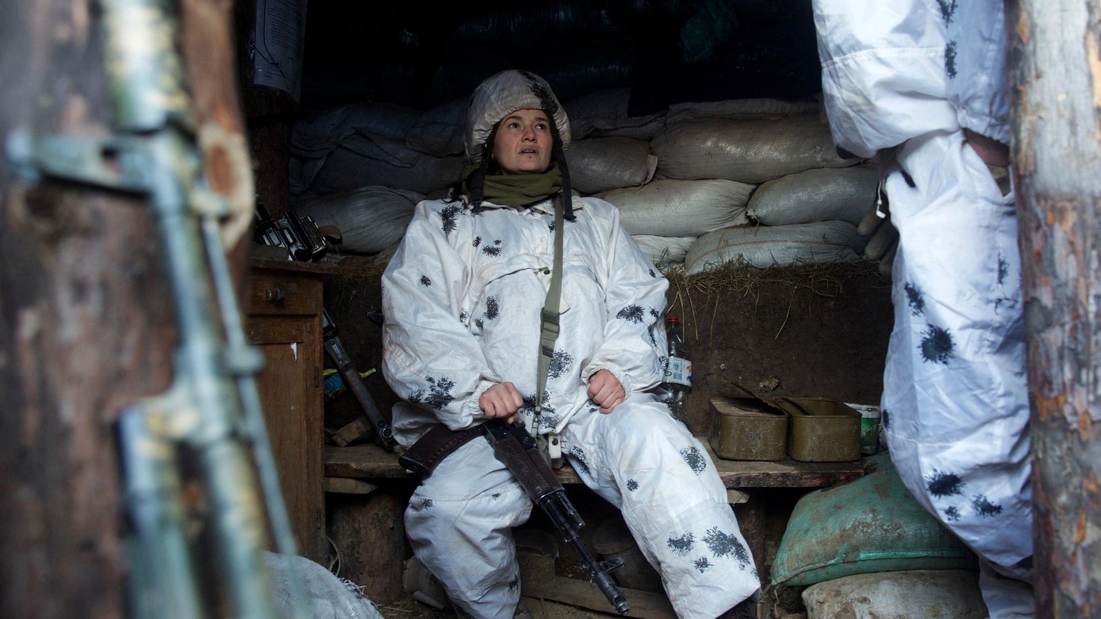 Militars ucraïnesos a una posició de defensa a la ciutat de Donetsk