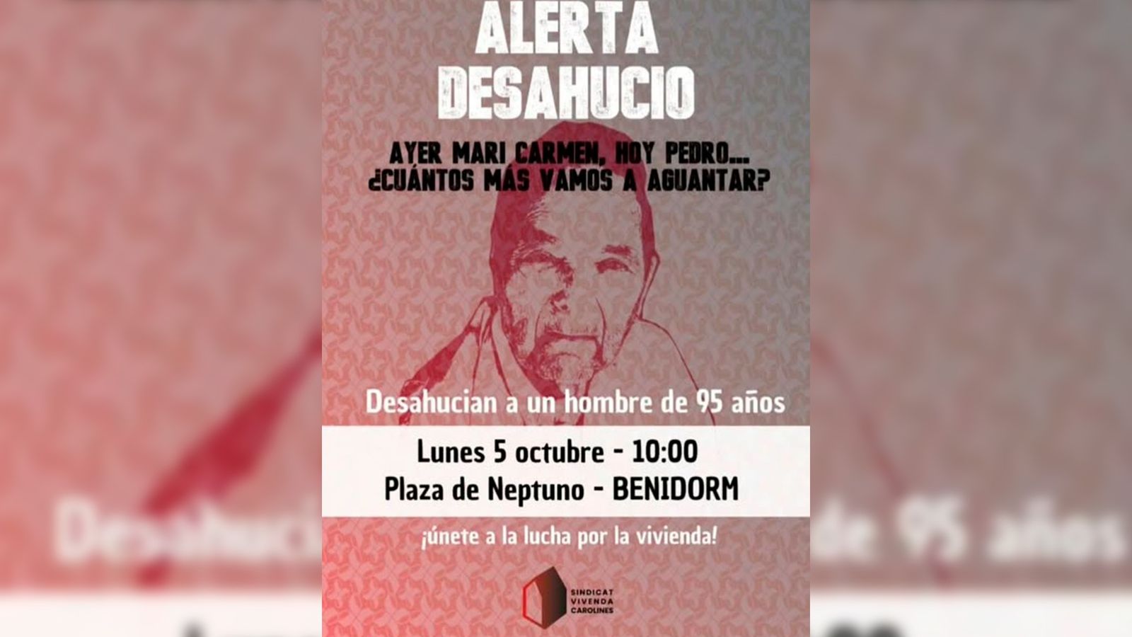 Cartell de la concentració que s'havia de fer este matí, abans que anunciaren l'ajornament